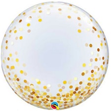 Qualatex  Deco Confeffit Dot Bubble Balloon - Gold - One Size