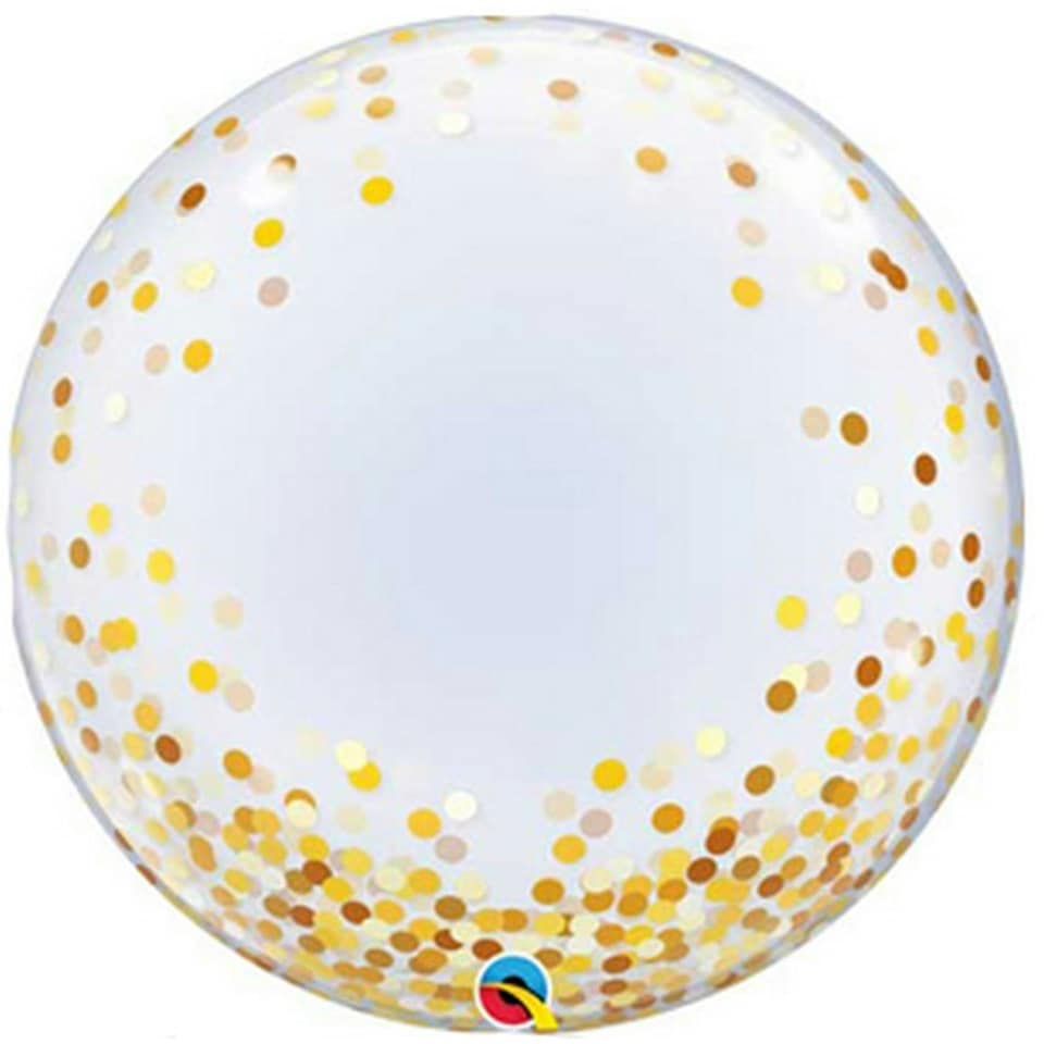 Qualatex  Deco Confeffit Dot Bubble Balloon - Gold - One Size
