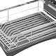image 3 of Toque Dish Drying Rack 3 Tier Plate Cup Drainer Cutlery Holder Kitchen Organizer Black