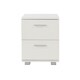 image 3 of Lido 2 Drawer Bedside Cabinet - High Gloss White, Modern Silver Feet | White | White | One Size | 1