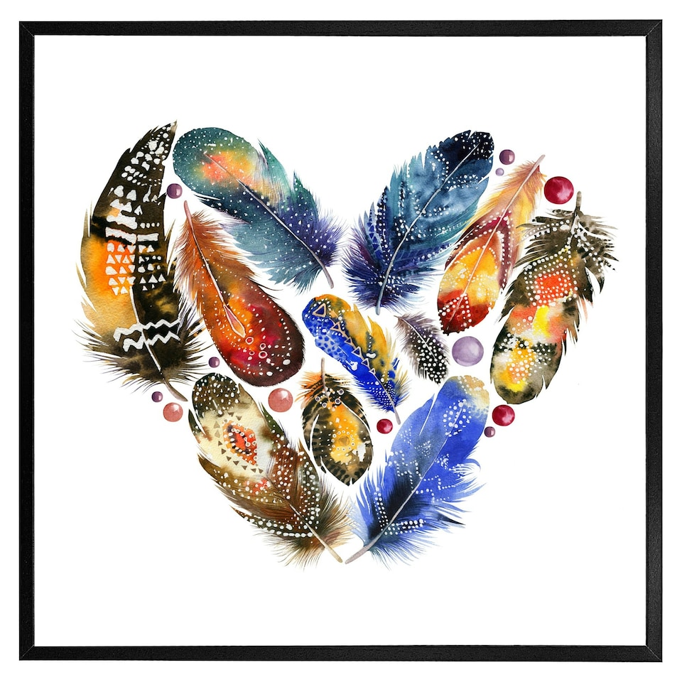 image 1 of Boho tribal heart (Picutre Frame) Brown | S