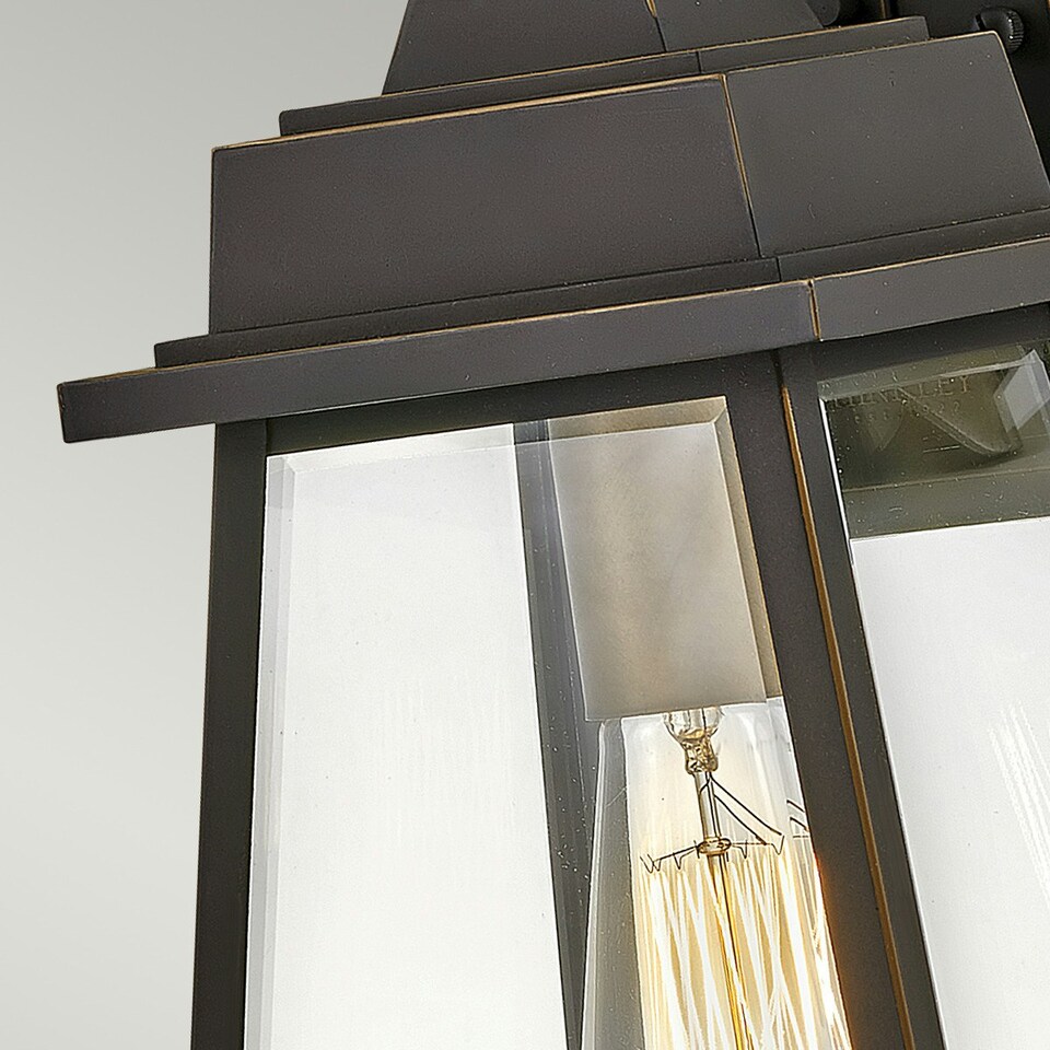 image 1 of Hinkley Bainbridge Outdoor Wall Lantern Oil Rubbed Bronze with Heritage Brass Accents, IP44