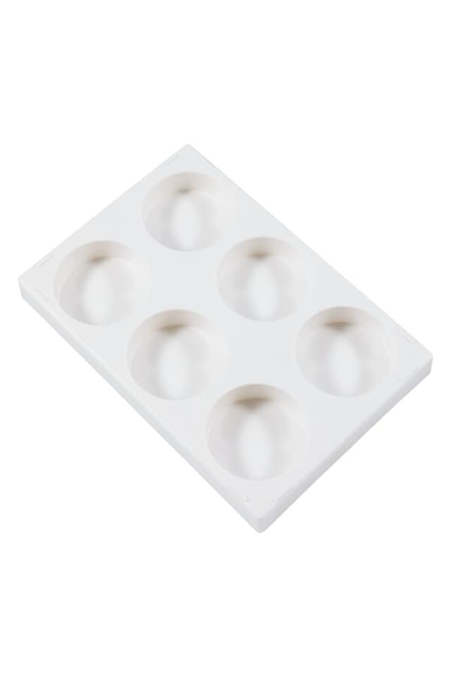 image 1 of White Rectangular Plastic Palette With 6 Deep Mixing Wells