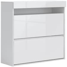 GFW Galicia Wall Hanging Two Tier Shoe Cabinet - White