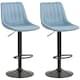 image 8 of HOMCOM Bar Stools Set of 2 Adjustable Swivel Bar Chairs with Backrest Blue