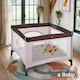 image 7 of Playpen Tommy Junior - stable, foldable, mesh with side zip opening, 105 x 105 x 78 cm | Brown | brown | 105 x 105 x 78 cm | 1