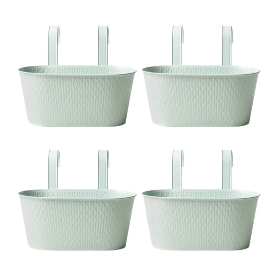 FabFinds Over Fence Diamond Planter Sage Green 26.5cm 4 Pack