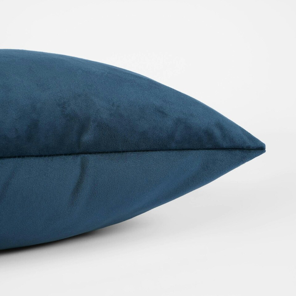 image 1 of OHS 2 x Soft Plain Matte Velvet Cushion Covers, 45x45cm - Navy Blue