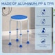 image 4 of HOMCOM 360 Swivel Seat Bath Shower Stool, Adjustable Height Shower Chair with Aluminium Frame Non-Slip Feet Chair Safe Support Home Assistance, Blue