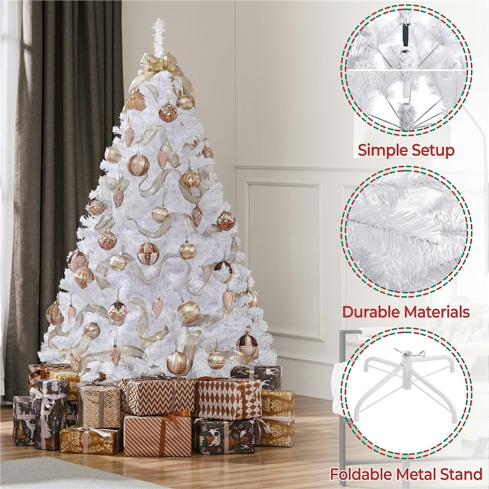 image 1 of Yaheetech 183cm Artificial Christmas Tree with Foldable Stand