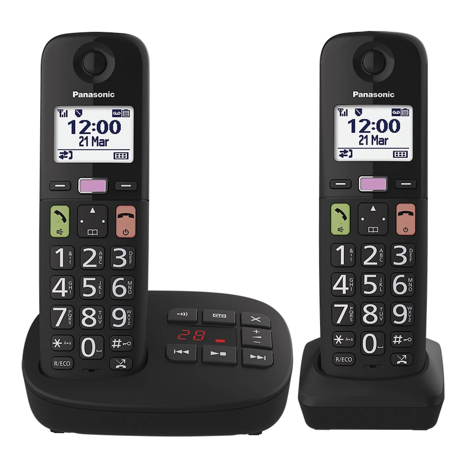 image 1 of Panasonic KX-TGU132EB Twin Big Button Cordless Phone Hearing Aid Compatible