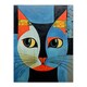 image 3 of Pawsitive Vibes Only Orange Abstract Cat Home Decor Black Framed Wall Art Print A4