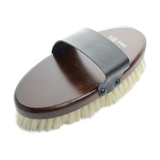 HySHINE Deluxe Goat Hair Wooden Body Brush - Dark Brown - L