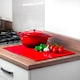 image 4 of Harbour Housewares Glass Kitchen Chopping Board - 50 x 40cm - Red | Red | Red