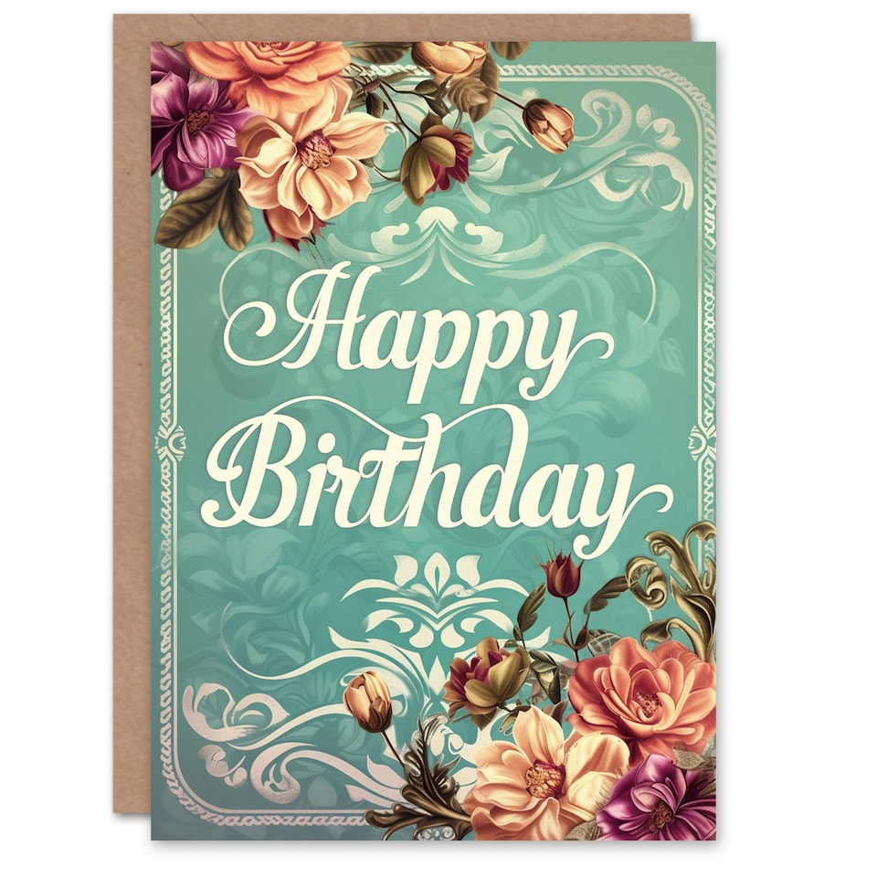 image 1 of Gardenia Flower Blooms Floral Design Woman Her Birthday Card