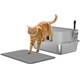 image 1 of PawHut Stainless Steel Litter Box with Scoop, High Sided Cat Litter Tray Grey | One Size