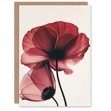 Elegant Poppy Flowers Xray Bright Floral Her Birthday Card