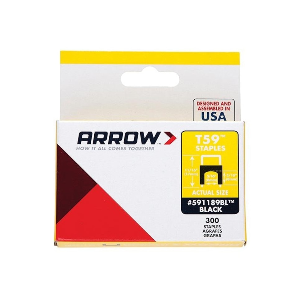 Arrow T59 Insulated Staples - Black - 6 x 6mm