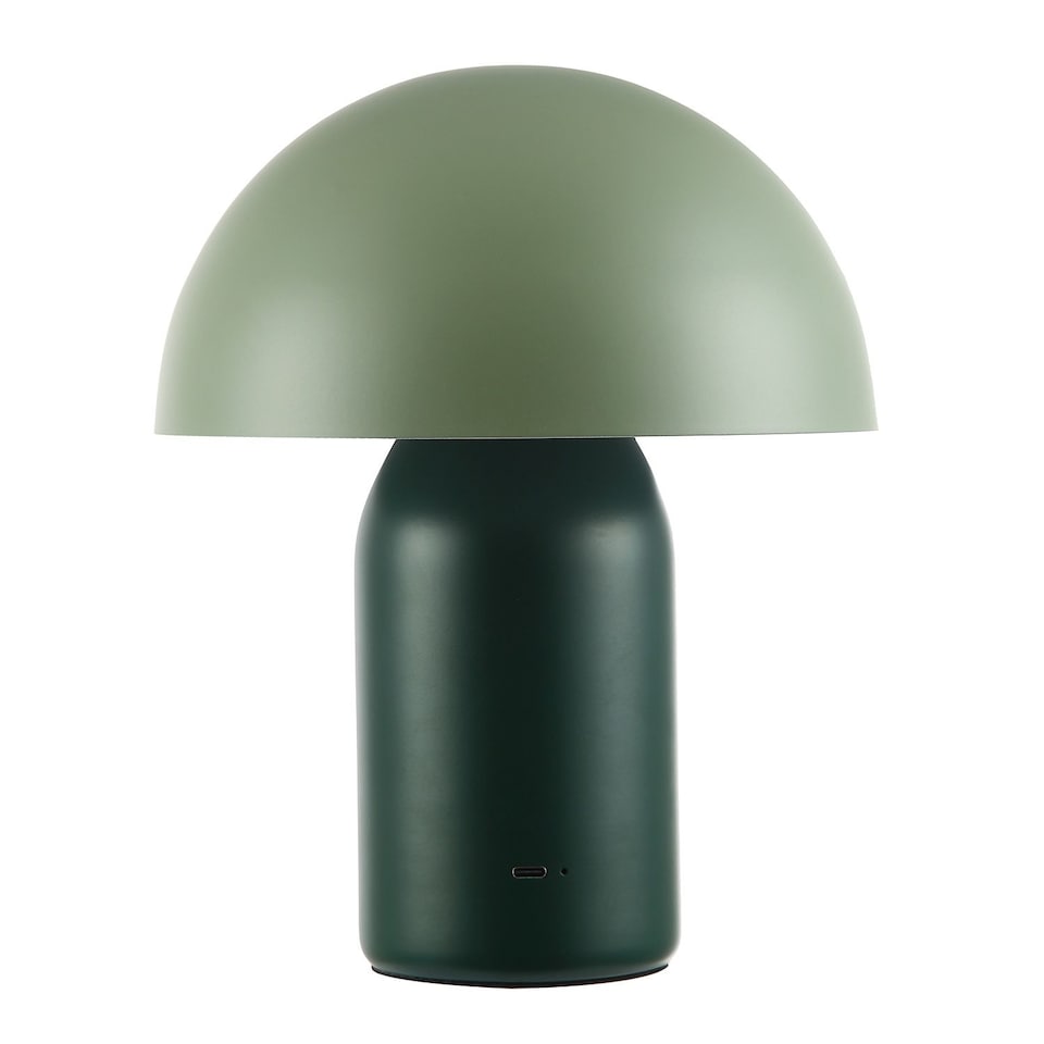 image 1 of Modern Rechargeable Mushroom Table Lamp in Forest and Olive Green - Touch Dimmer | Green | Forest Green | 1