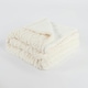 image 2 of OHS Cable Knit Sherpa Texture Blanket Throw, 130x160cm - Cream