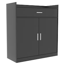 Vida Designs Dalby 2 Door 1 Drawer Shoe Cabinet Shoe Rack Storage Cupboard, Black