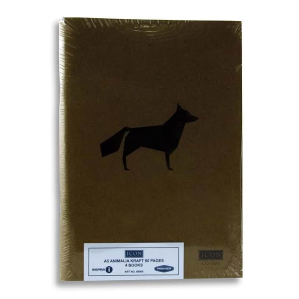 image 1 of A5 80 Pages 110gsm Animalia Design Kraft Sketch Book by Icon Art