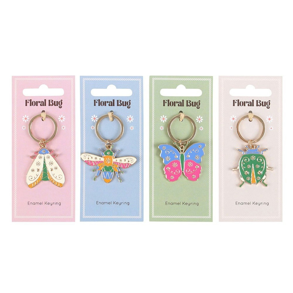 image 1 of Something Different Floral Bug Keyring Set (Pack of 24) - Multicoloured - One Size