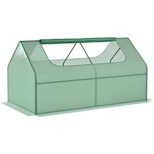 Outsunny Raised Garden Bed Planter Box with Greenhouse, Large Window, Clear
