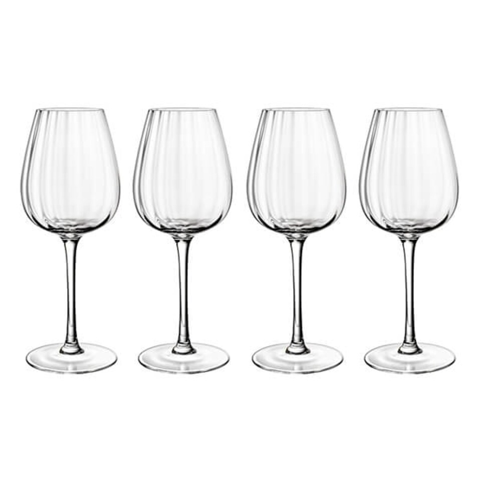 image 1 of Villeroy & Boch Rose Garden Set of 4 White Wine Goblets