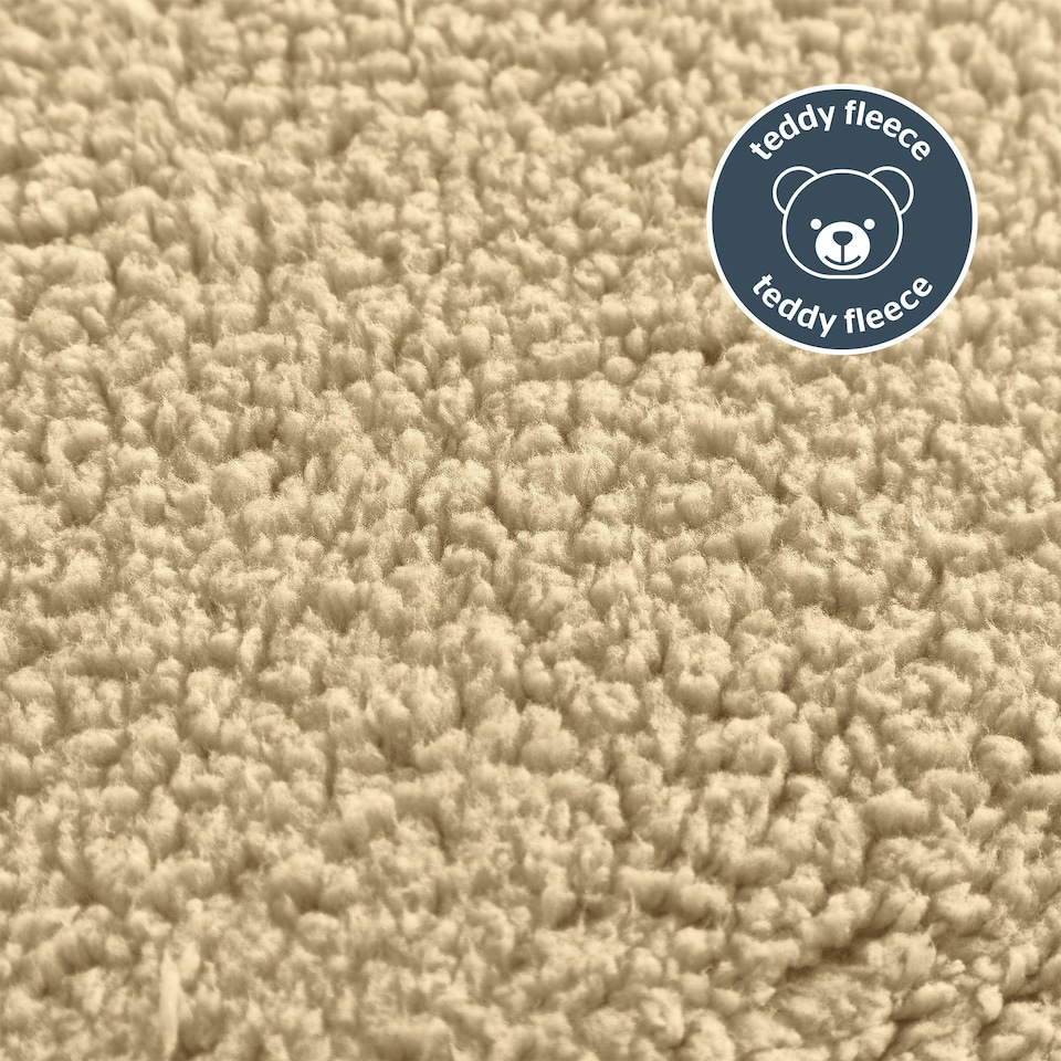 image 1 of Silentnight Teddy Fleece Fitted Sheet, Natural Beige, King, Supersoft Cosy Winter Bedding