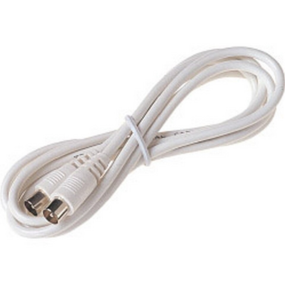 Dencon Video Lead Coax Plug To Coax Socket | White | White | 2m | 1