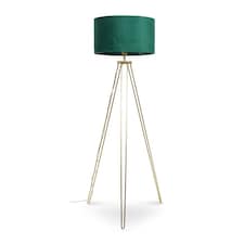 ValueLights Aero Polished Gold Floor Lamp Green Shade | Green