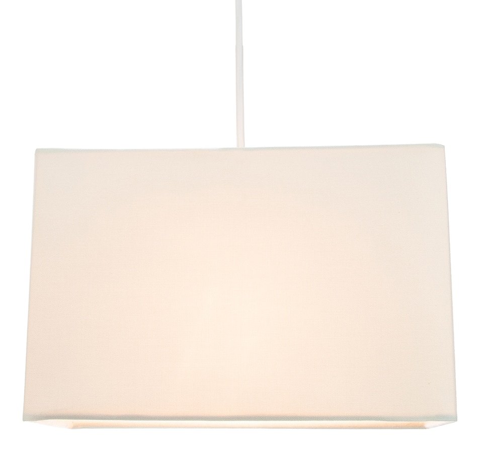 image 1 of Contemporary and Stylish Soft Cream Linen Fabric Rectangular Lamp Shade | Cream | 12"
