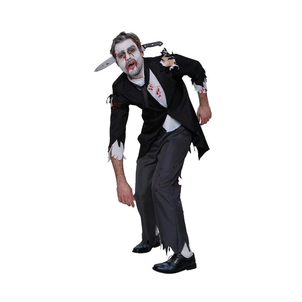 image 1 of Bristol Novelty Mens Bloody Butler Costume - Black/Grey/Red - Standard One Size
