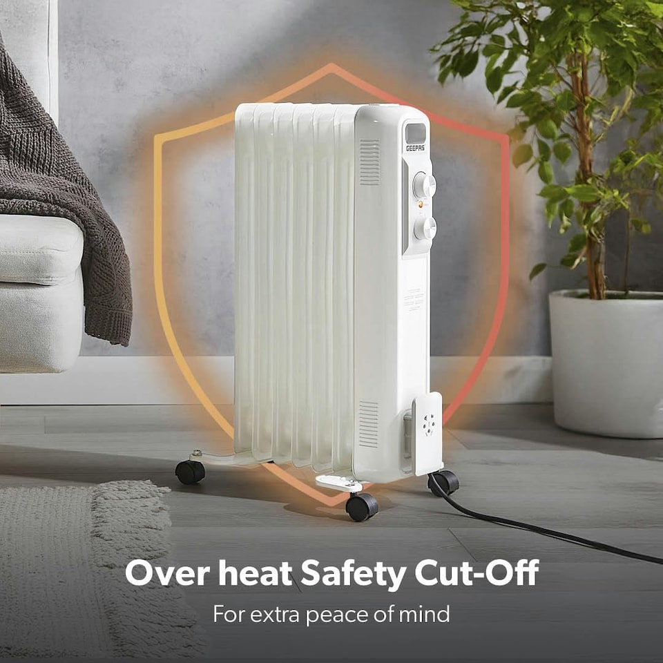 image 1 of GEEPAS Oil Filled Radiator Heater 1500W, 7 Fin