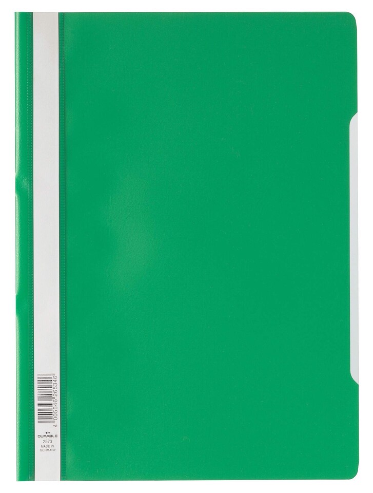 image 1 of Durable Clear View Project Folder Document Report File | 25 Pack | A4 Green | Green