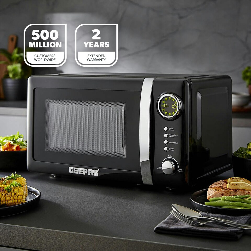 image 1 of GEEPAS Electric Kettle 4 Slice Bread Toaster & Microwave Set| Black | Black