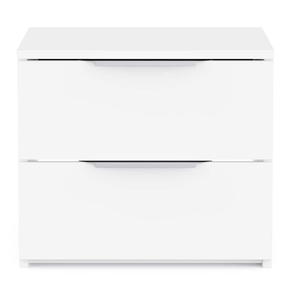 image 1 of FURNICOMP Chicago 2 Drawer Bedside Table - Matt White
