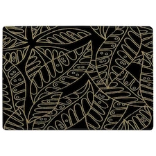 Lined Flower Print (Rug) Black | XL: 160x230cm
