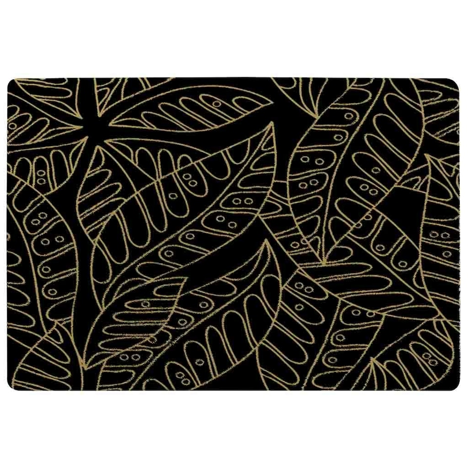 image 1 of Lined Flower Print (Rug) Black | XL: 160x230cm