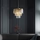 image 2 of Conaston Pendant Ceiling Light Brushed Aged Brass Plate & Clear Cut Glass 7x E14