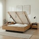 image 2 of Koping Double 4ft6 Gas Lift Ottoman Bed with Underbed Storage in Natural Pine