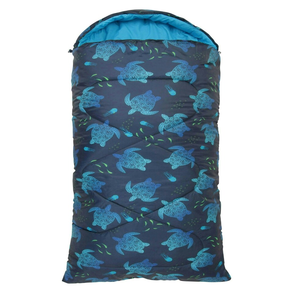 image 1 of Mountain Warehouse Kids Sleeping Bag 2 Season Camping Childrens Girls Boys Blue | Petrol Blue