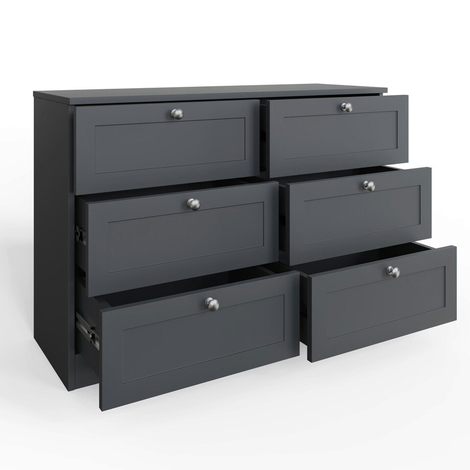 image 1 of FWStyle Artus Shaker 6 Drawer Chest Of Drawers Matt Grey