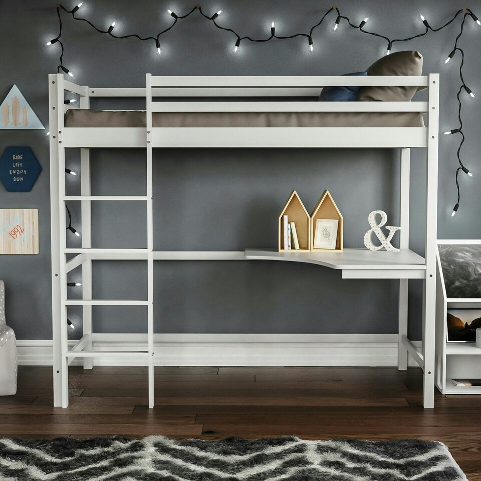 image 1 of Vida Designs Sydney Bunk Bed With Desk, 3ft Single Bed, White, 90 x 190cm