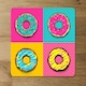 image 2 of Set doughnut sweet food, donut cartoon pop art style (Placemat & Coaster Set)