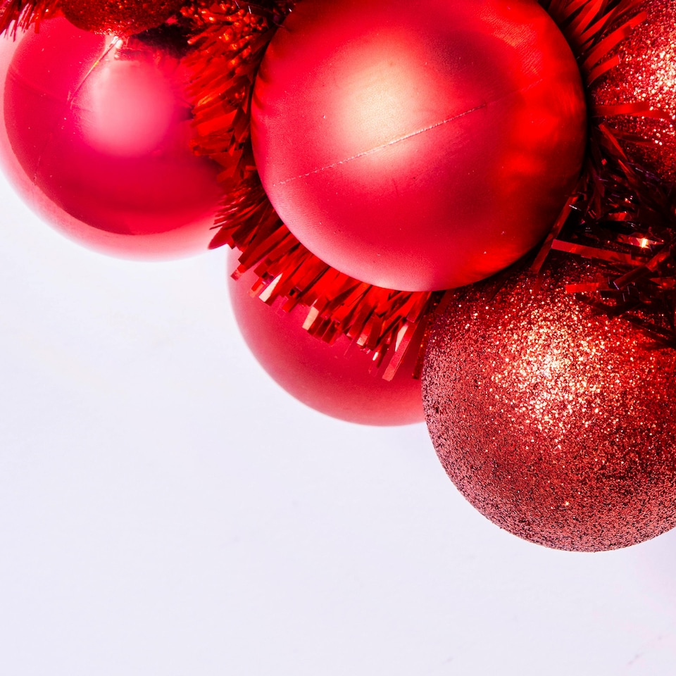 image 1 of Christmas Tree World 33cm Shatterproof Bauble Wreath - Red