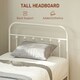 image 4 of HOMCOM 3ft Metal Single Platform Bed Frame w/ Underbed Storage Headboard White