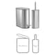 image 4 of Showerdrape Fortuna 5L Soft Close Bathroom Pedal Bin and Toilet Brush Set in Satin Silver Chrome | Multi | 1