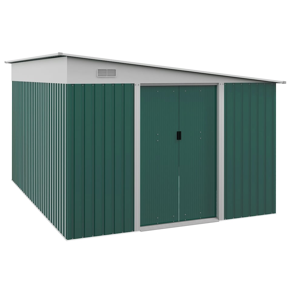 image 1 of Outsunny 11.3x9.2ft Garden Storage Shed with Sliding Doors and 2 Vents